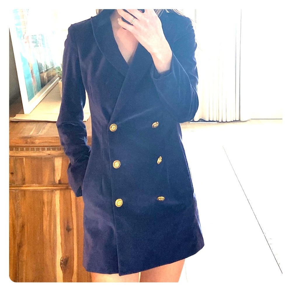 Babaton velvet shirt dress
